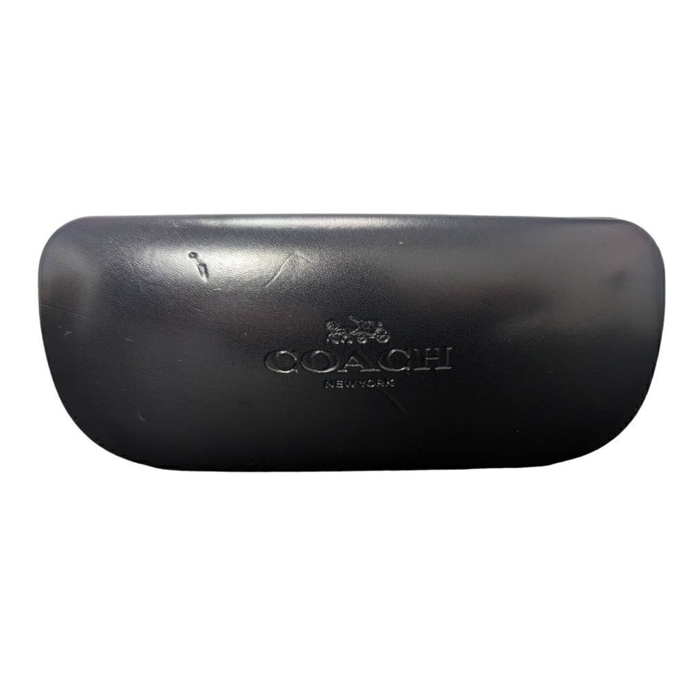 COACH BLACK HARD LEATHER CLAMSHELL GLASSES SUNGLASS HARD SHELL CASE
